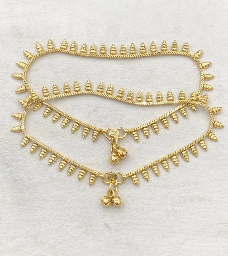Golden Cone Charm Anklets